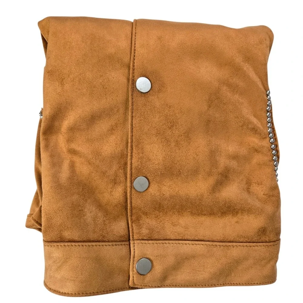 MNML Suede Collared Jacket Mens Size Medium Studded Pipping Yokes  NEW